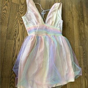 Pastel Rainbow Tulle Dress